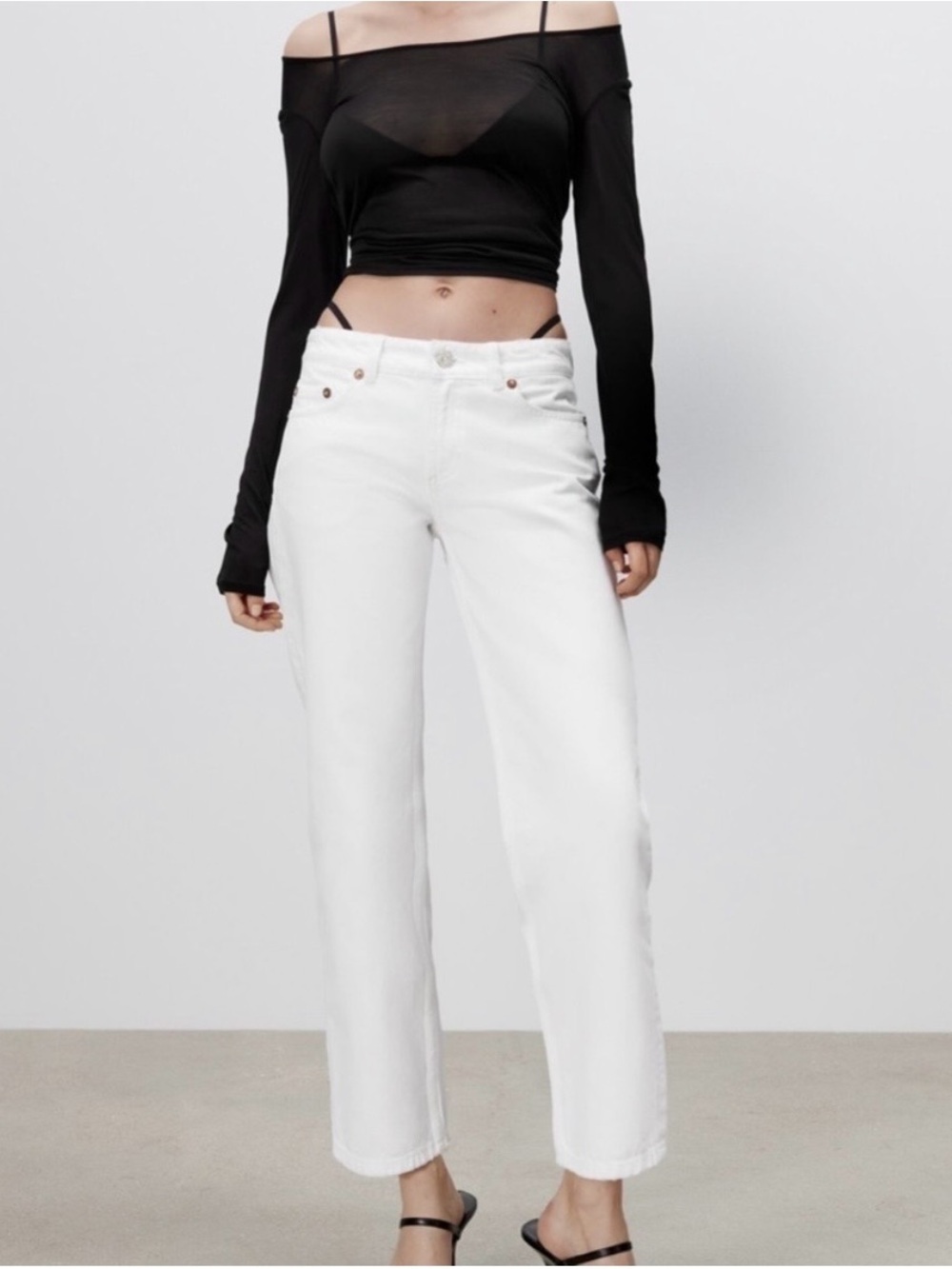 Zara NWT White Straight-Leg Women’s Jeans (The Indie Pant) Sz. 10